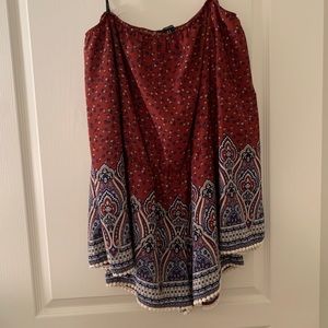 Off Shoulder Red Paisley Romper